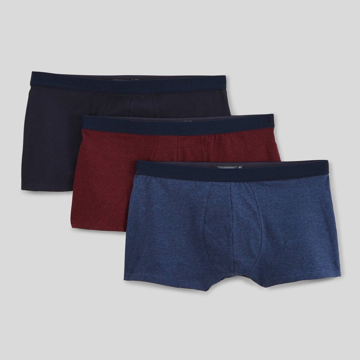 Lot de 3 boxer en coton BIO GOTS bleu/marine, MONOPRIX