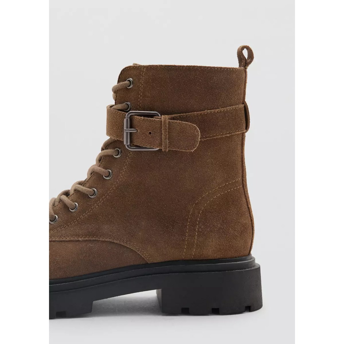 Bottines cuir boucle marron, MANGO TEEN