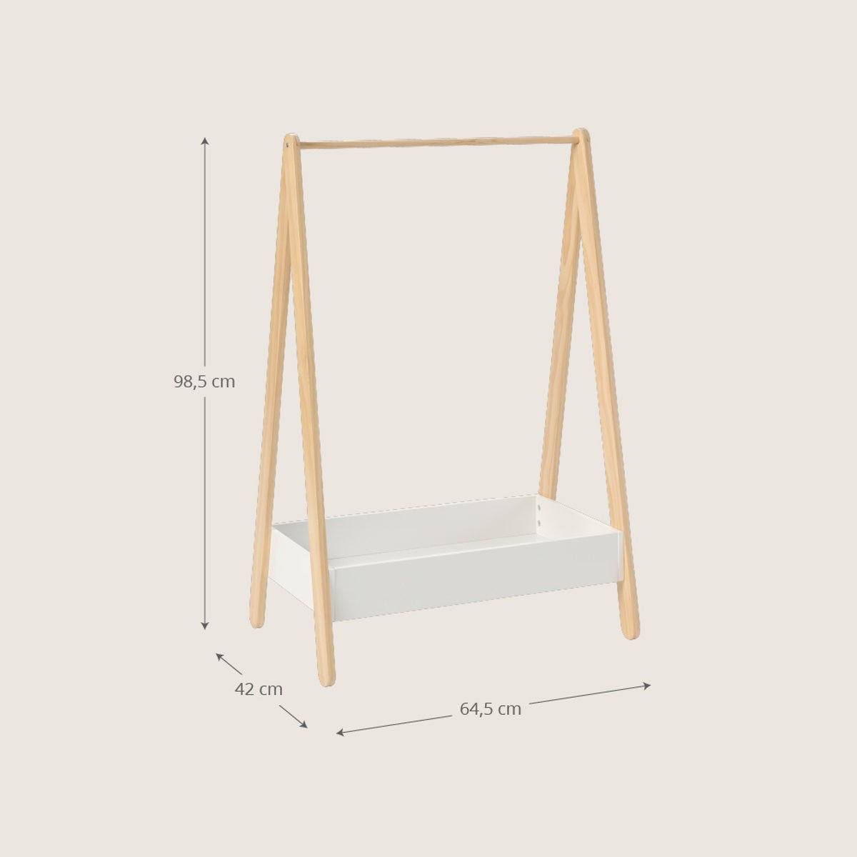 Portant à vêtements en bois «Cerise» CERISE blanc, PETITE AMELIE