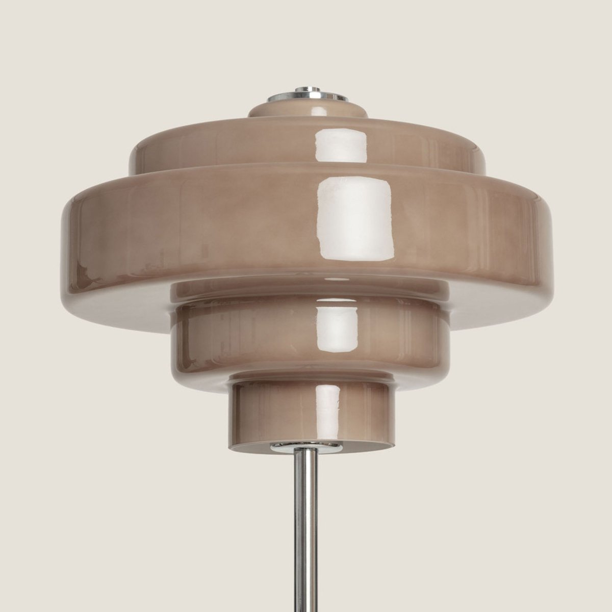 Lampadaire en verre et métal H150cm- ELLA taupe, DRAWER
