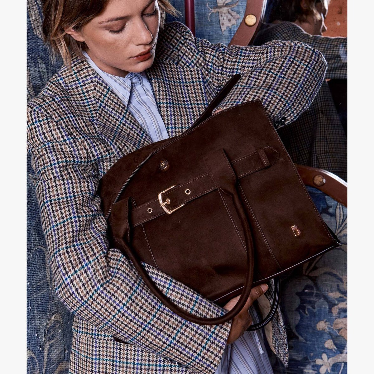Sac Cabas SYLVINE cabas marron fonce, BOCAGE