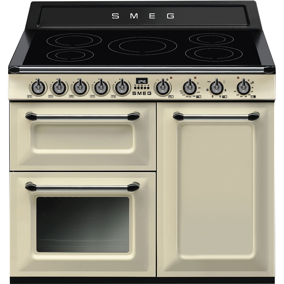 Piano de cuisson induction 5 feux 100 cm TR103I crème brillant, SMEG