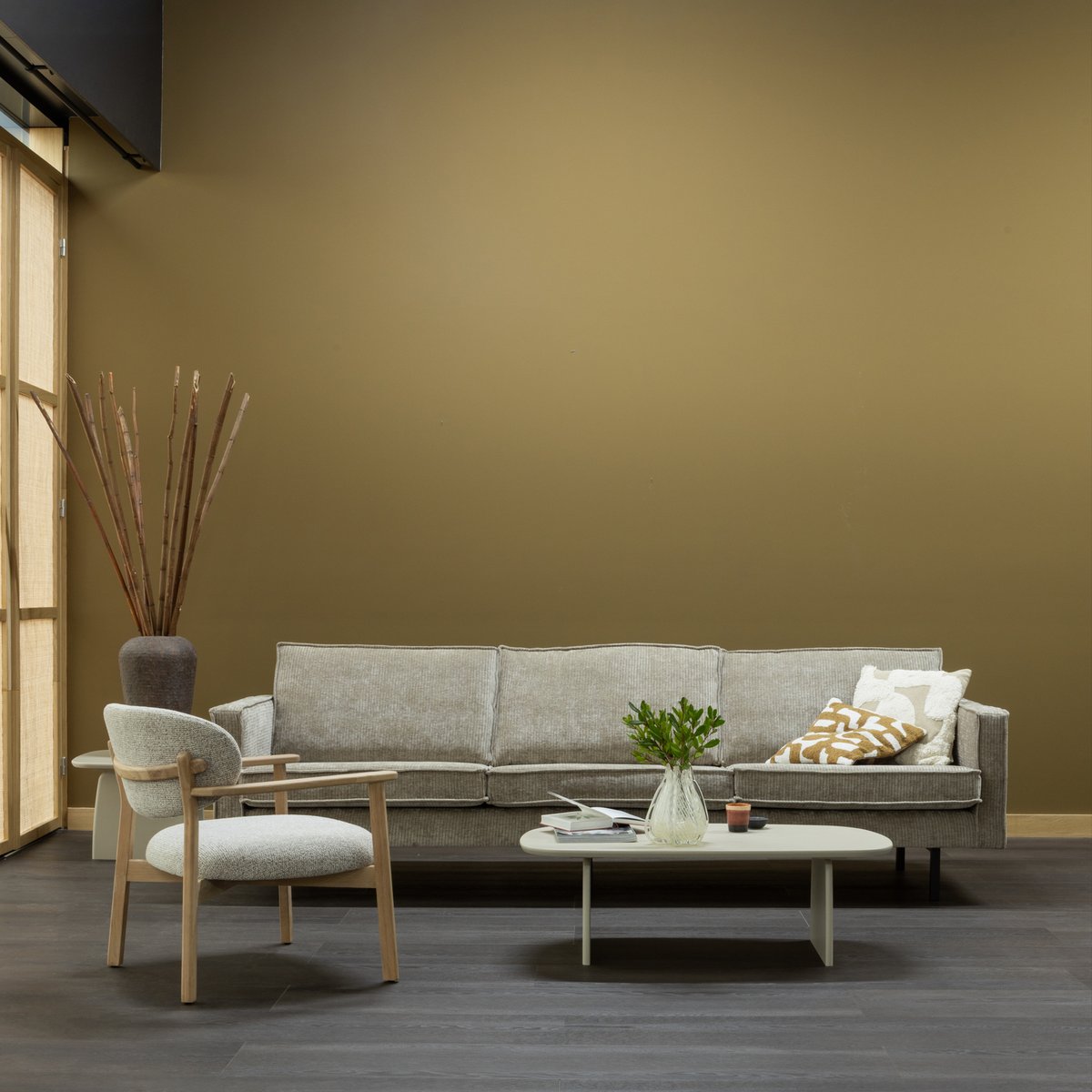 Fauteuil en chêne et tissu mélangé UDAR naturel, WOOOD