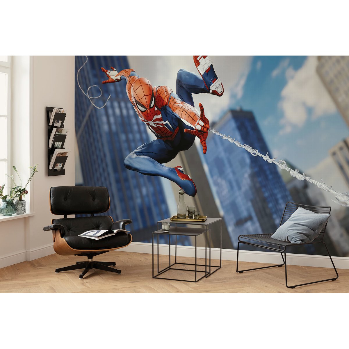 Papier peint Komar - Marvel Spider-Man Attack! - 400 x 250 cm bleu, HEXOA