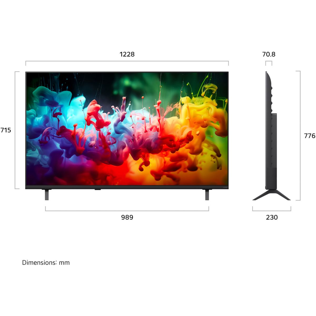 TV Mini LED 55QNED71B (2026) 55" (140 cm) 4K couleur unique, LG