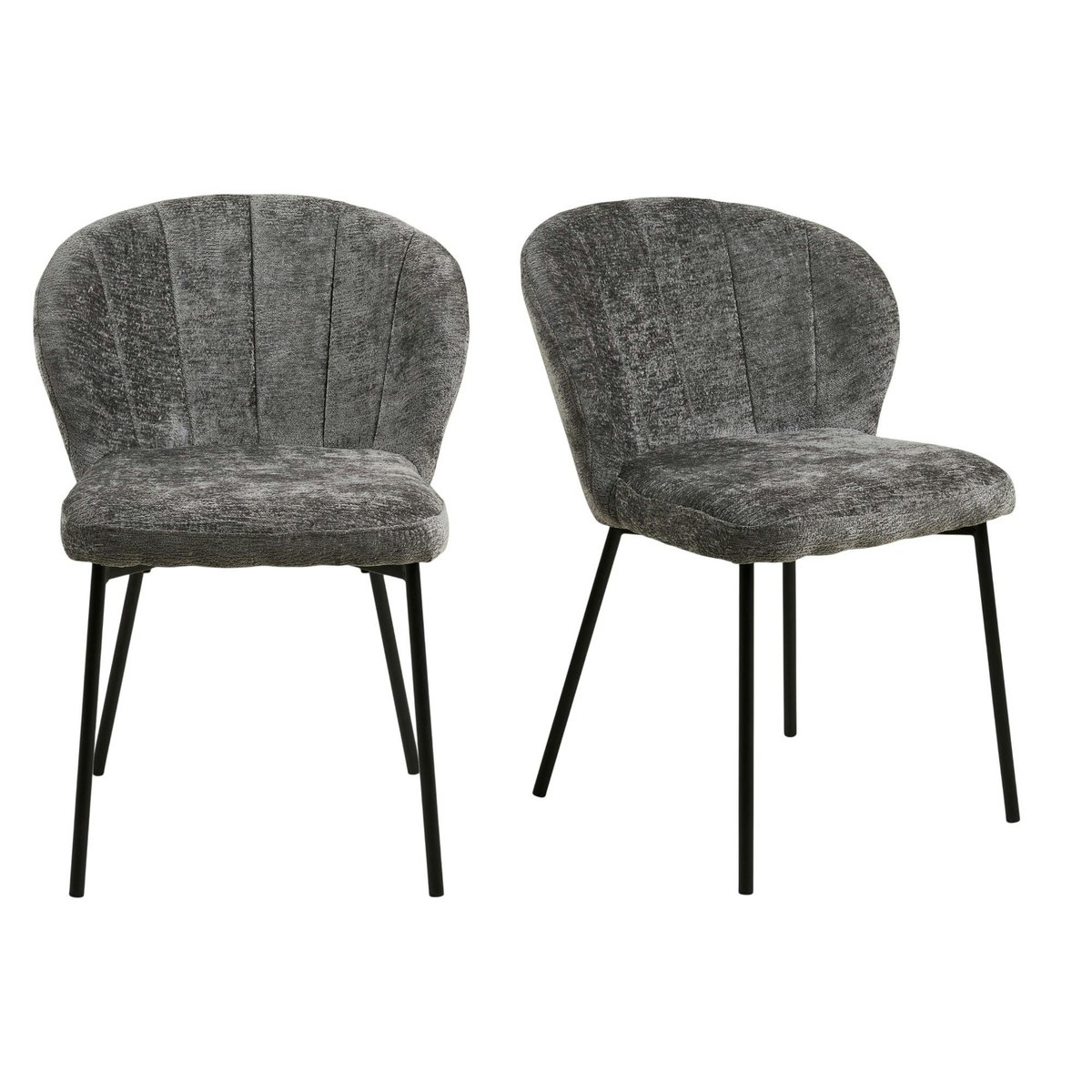 Chaise de salle à manger en tissu gris (lot de 2) ROSARIO gris foncé, PIER IMPORT