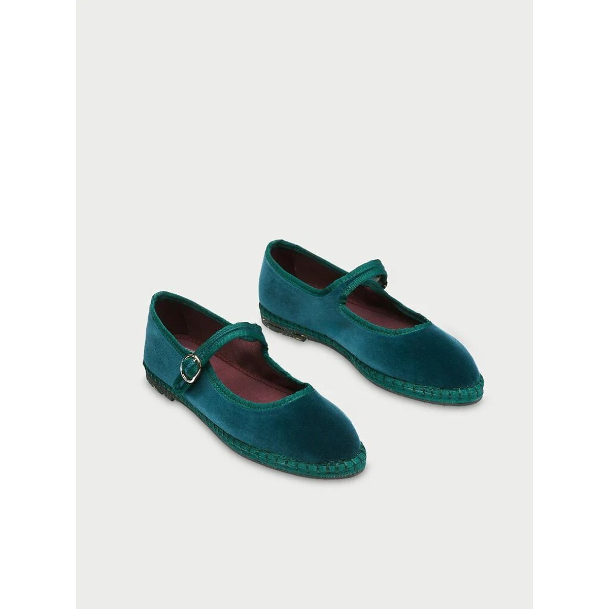 Ballerine Mary-Jane in velluto Sethe verde/verde, FLABELUS