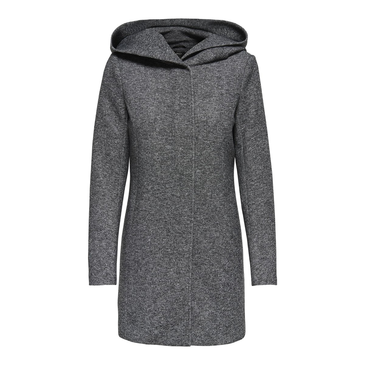 Manteau fin à capuche dark grey melange 1, ONLY