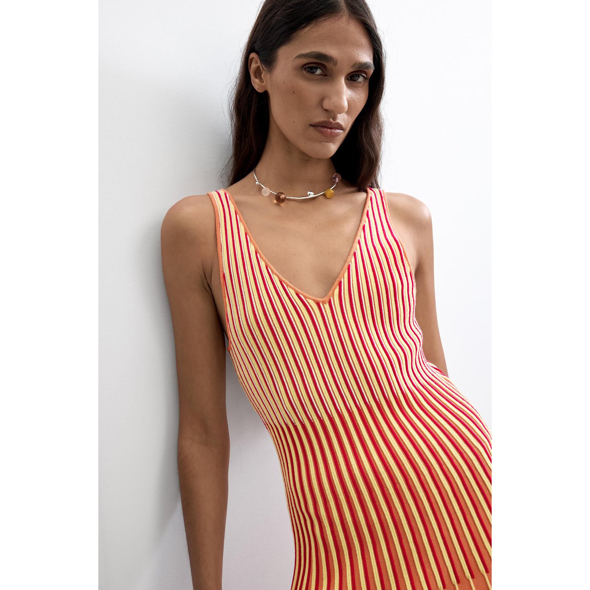 Robe en maille sans manches jaune, DESIGUAL