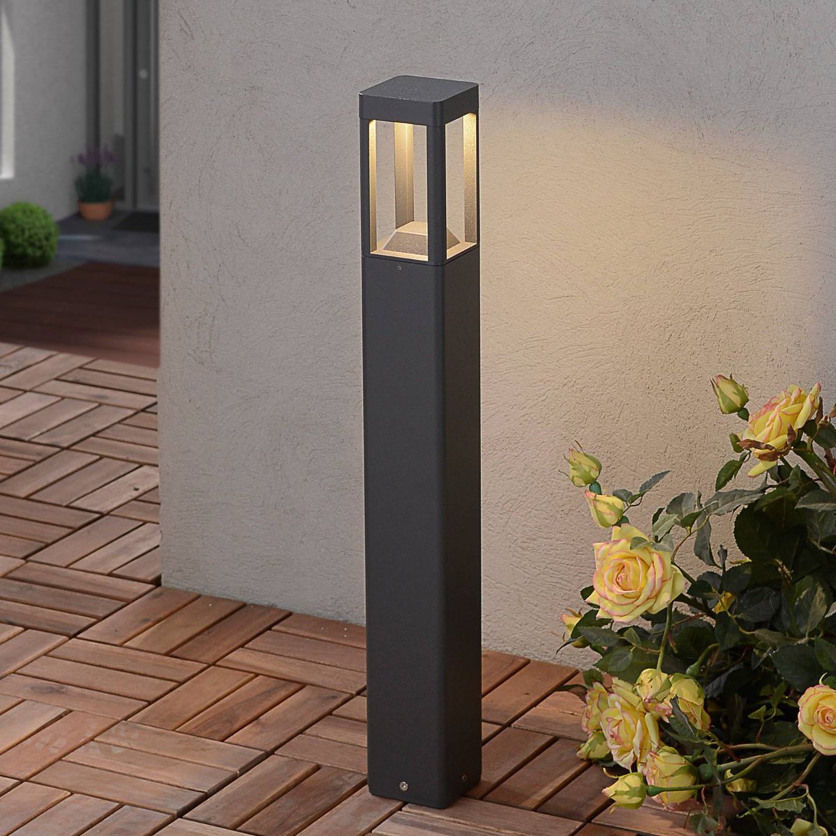Luminaire extérieur en aluminium moderneLED anthracite, LUCANDE