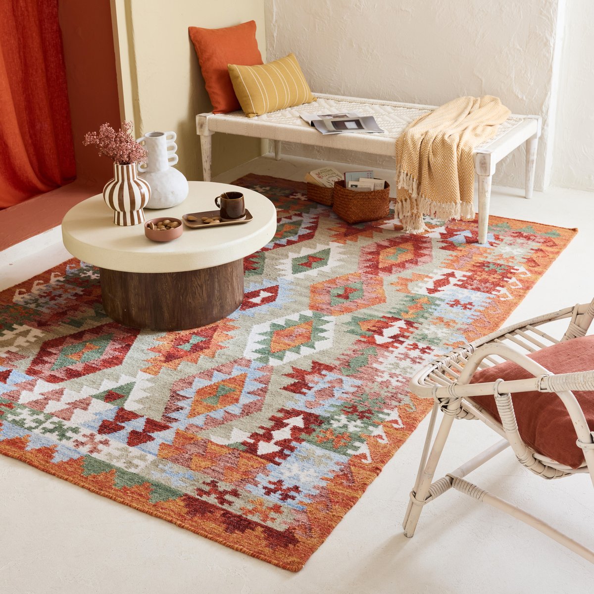 Tapis en laine, ETHNIC multicolore, INSPIRE