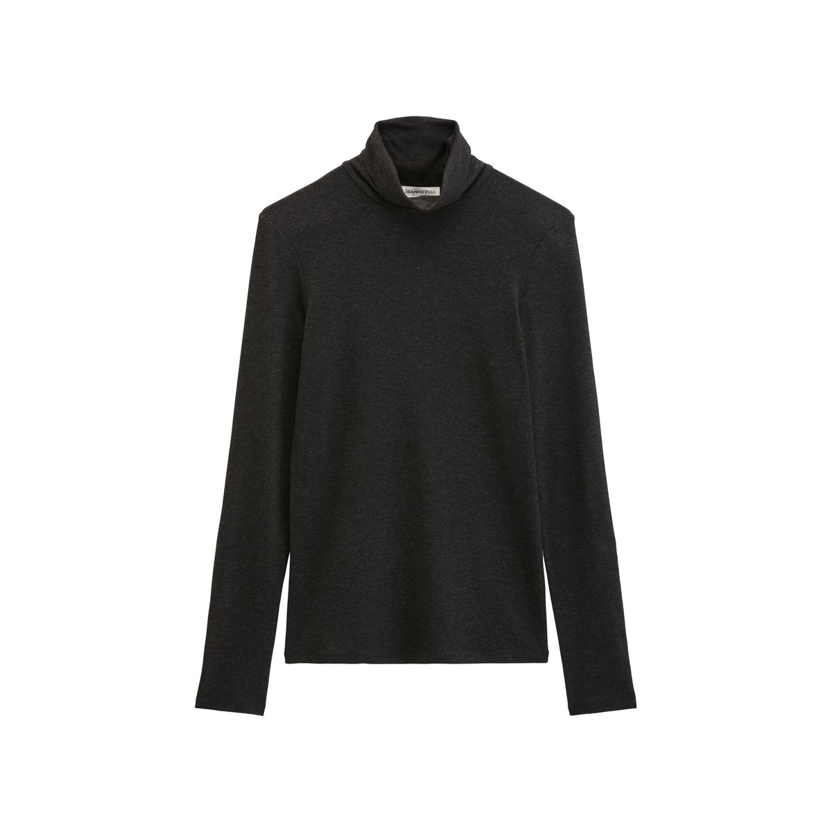 T-shirt à col roulé et manches longues, coupe ajustée en TENCEL™ Modal extensible gris, MARC O'POLO
