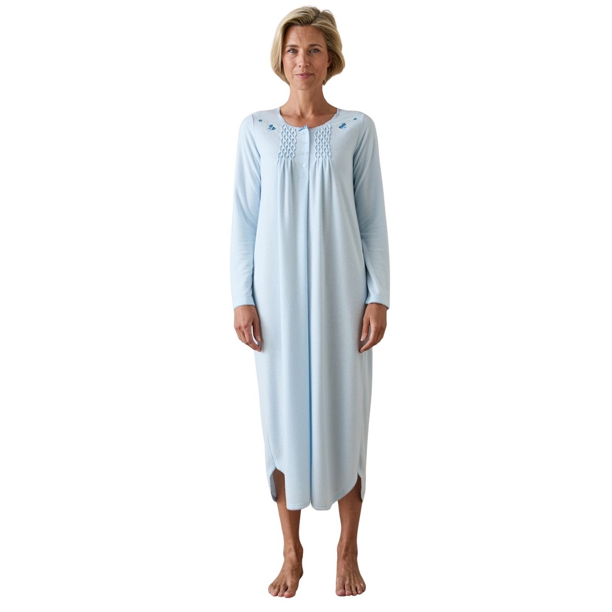 Chemise de nuit maille chaude bleu, DAXON
