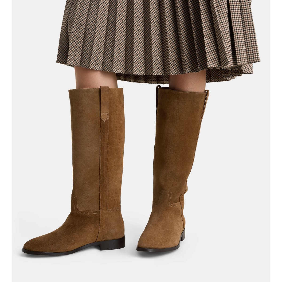 Bottes camarguaises christelle cuir velours camel, GALERIES LAFAYETTE