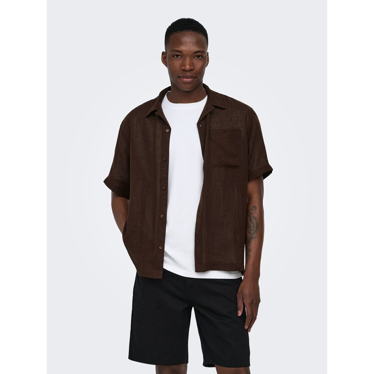 Chemise De Vacances coffee bean, ONLY & SONS