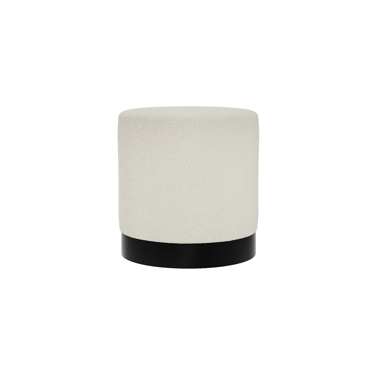 Large Teddy Bouclé Round Pouffe ivory, SO'HOME