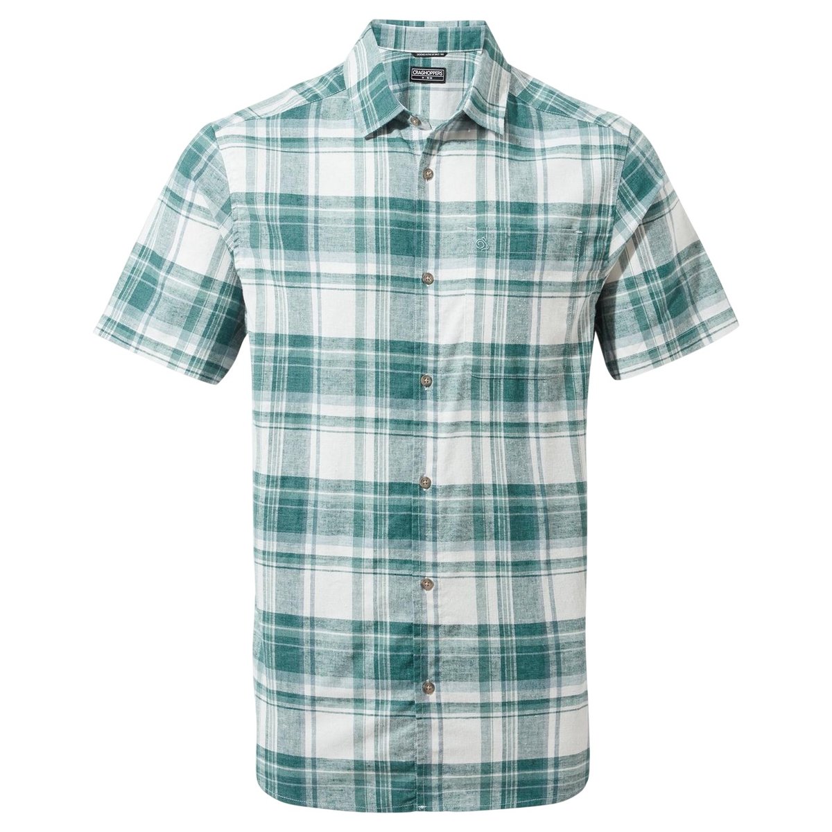 Chemise manches courtes motif/style à carreaux HILA bleu sarcelle, CRAGHOPPERS