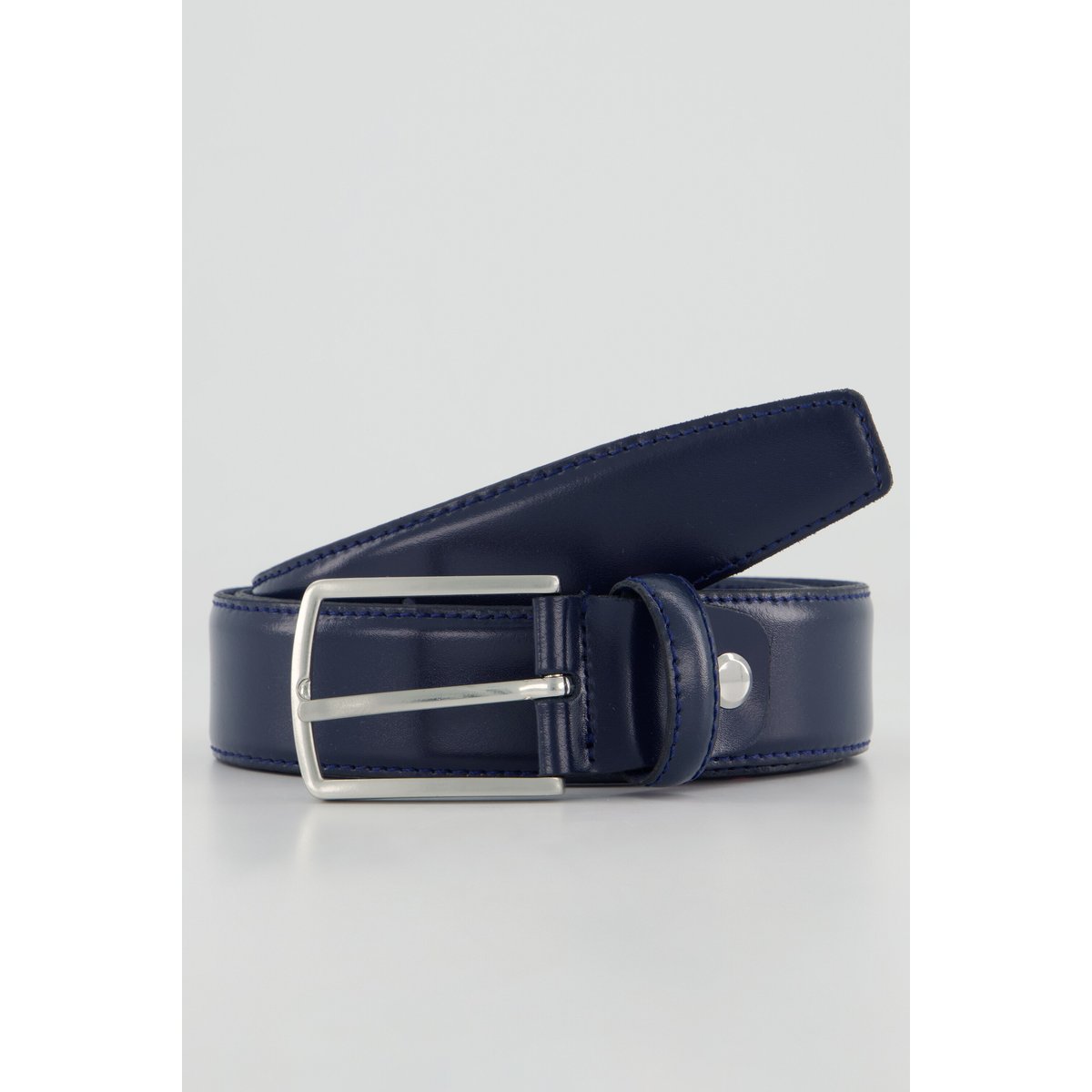 Ceinture en véritable cuir pleine fleur marine foncé, JP1880