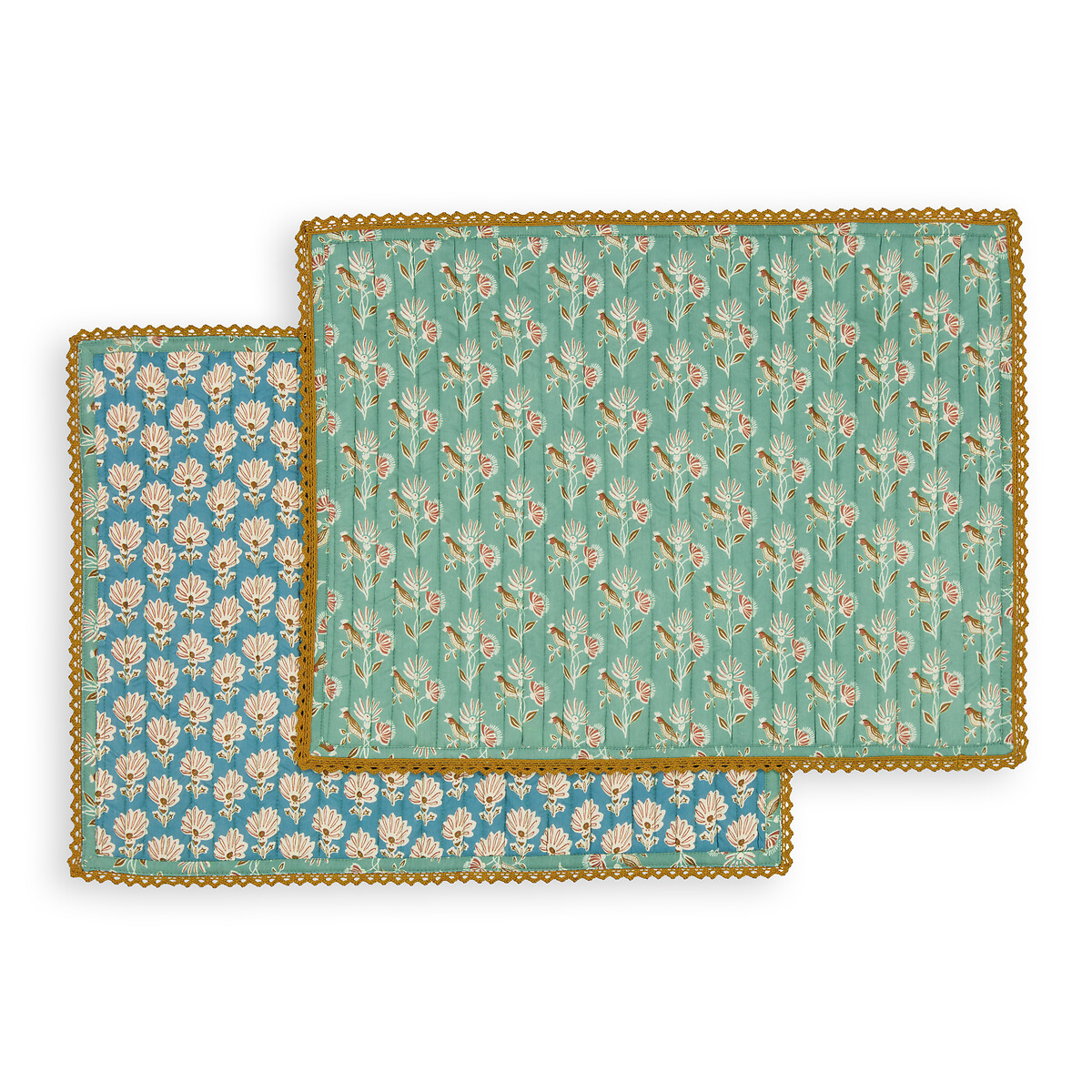Lot de 2 sets de table voile de coton Nadesha imprimé, LA REDOUTE INTERIEURS