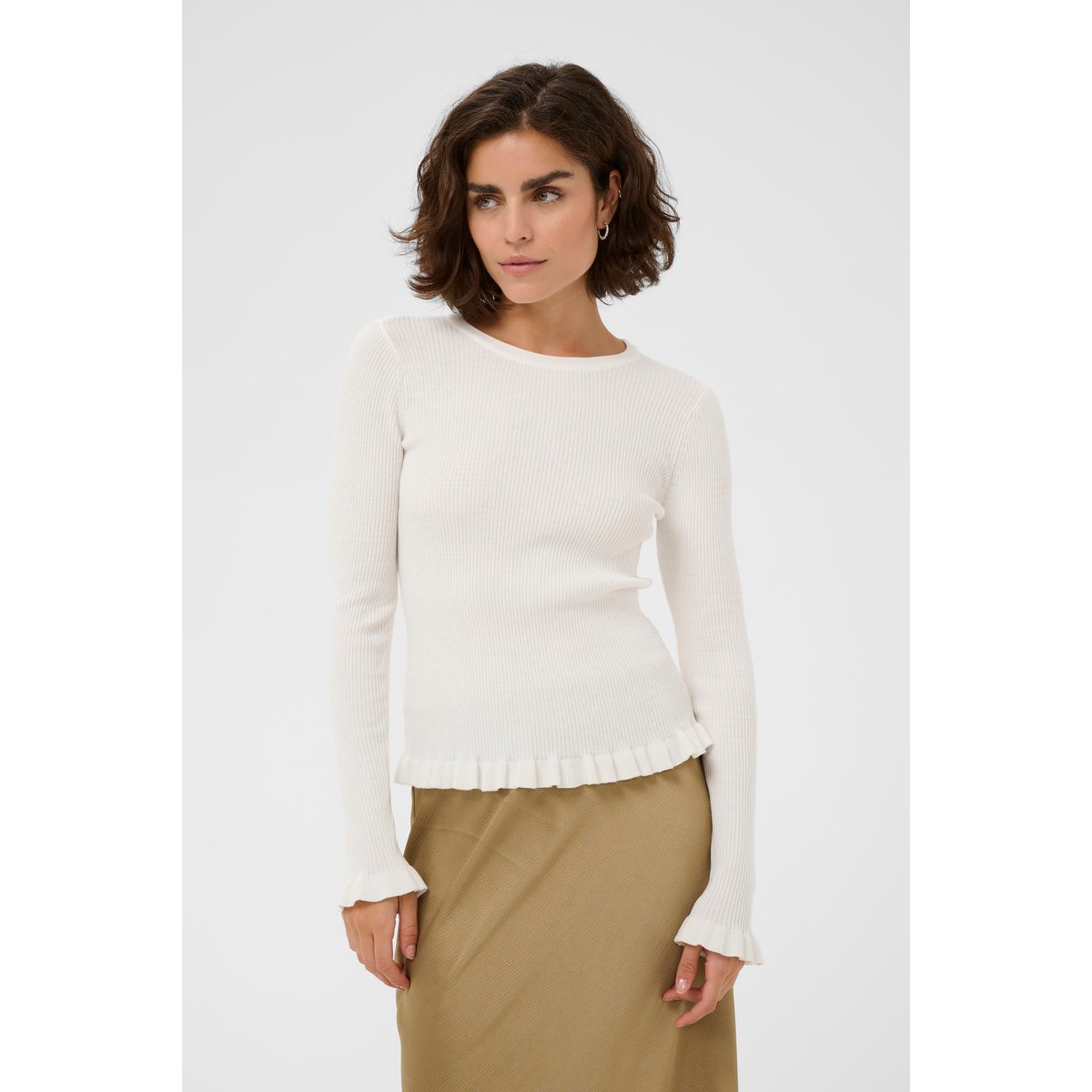 Pullover tricoté blanc, KAFFE