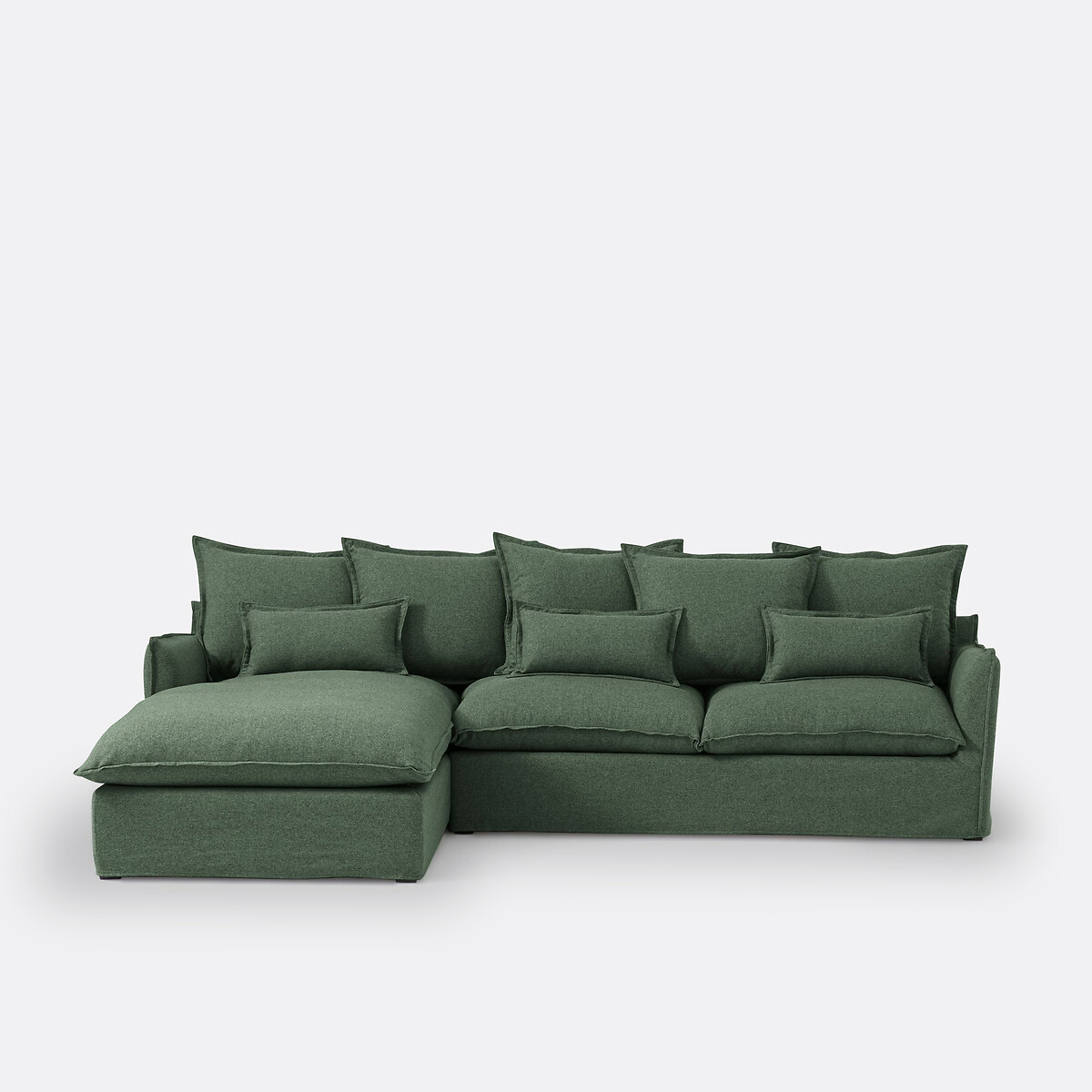Housse de canapé d'angle gauche polyester, Odna vert forêt, LA REDOUTE INTERIEURS
