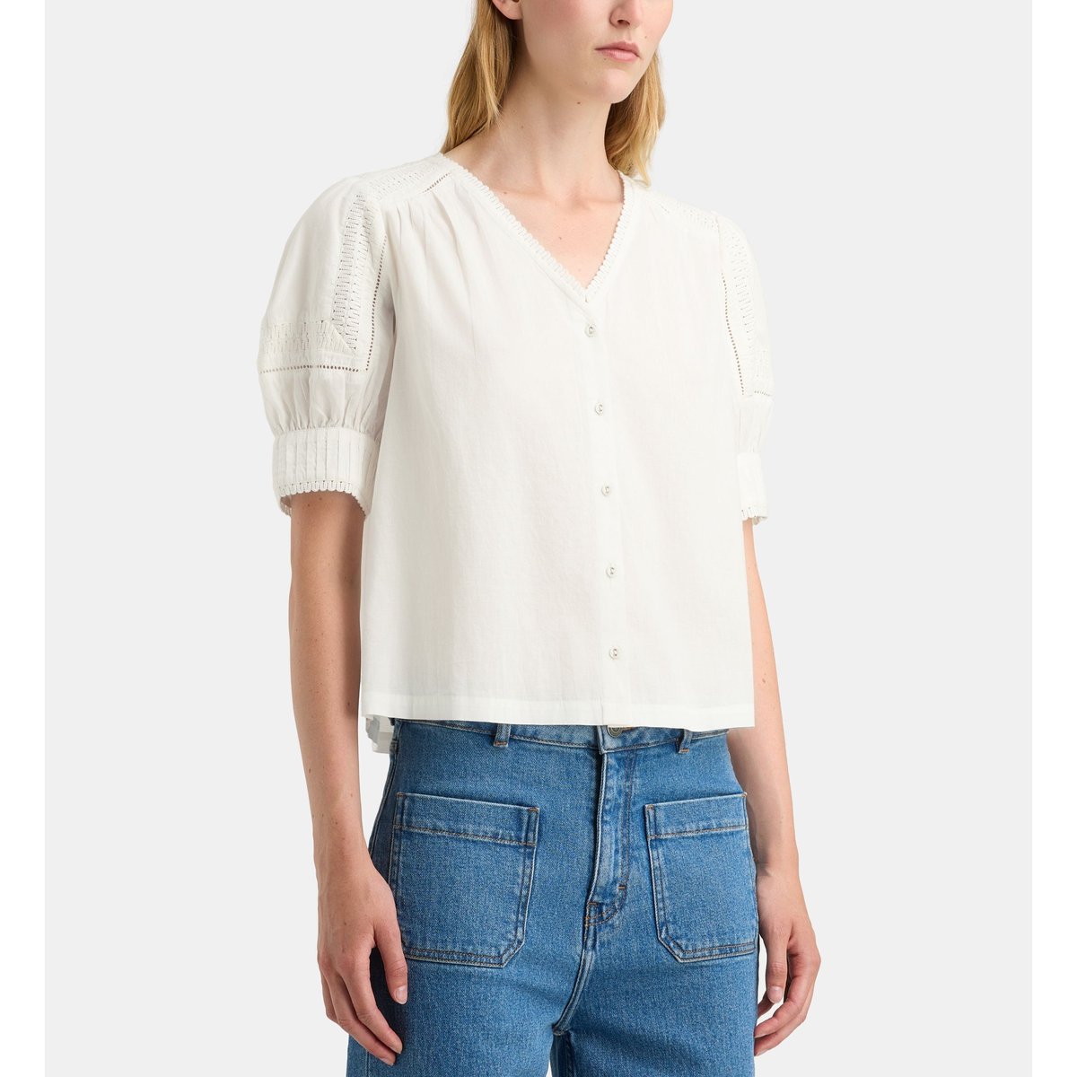 Top aruba ruch coton écru, GALERIES LAFAYETTE
