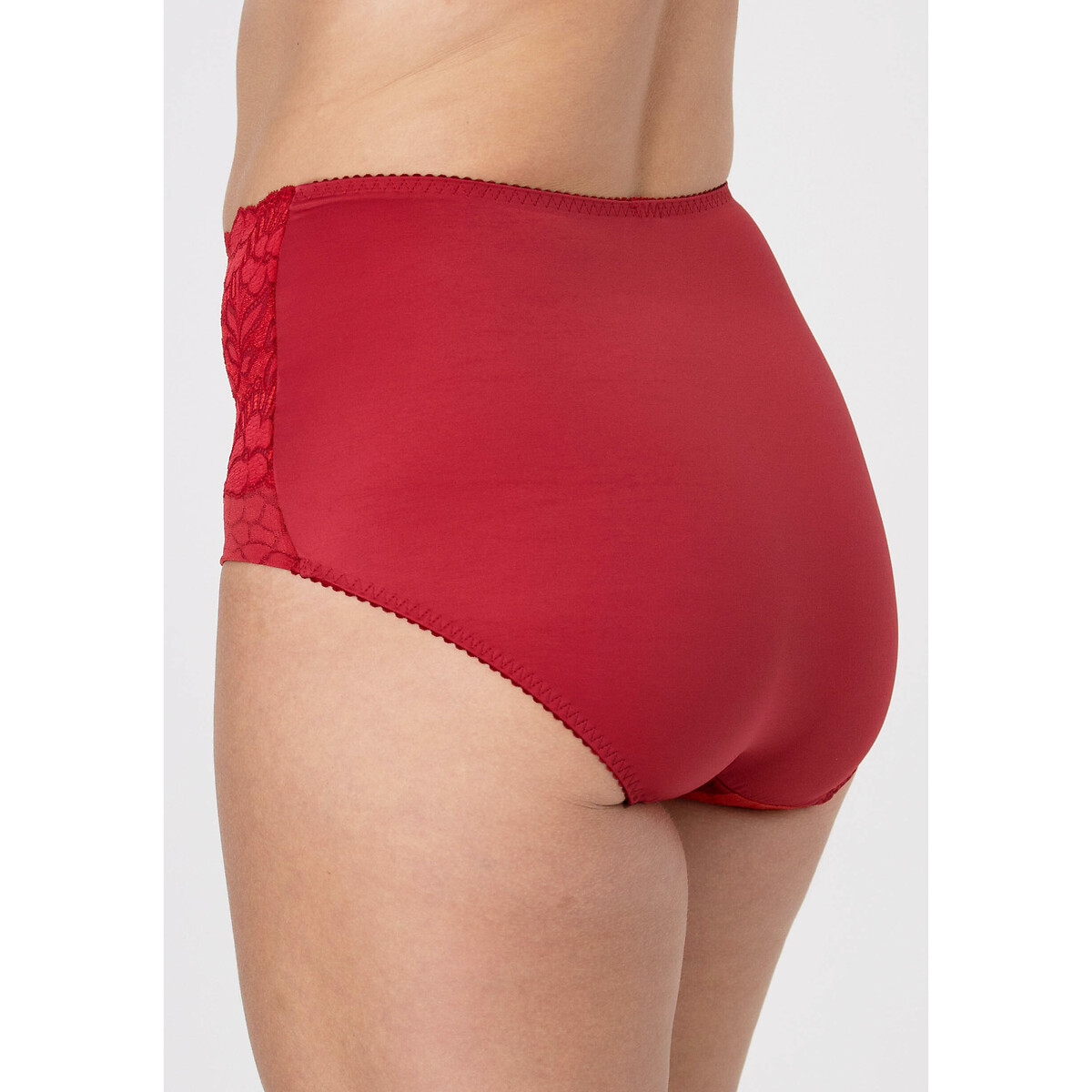Culotte effetto ventre piatto Jacquard Lace rosso, MISS MARY OF SWEDEN