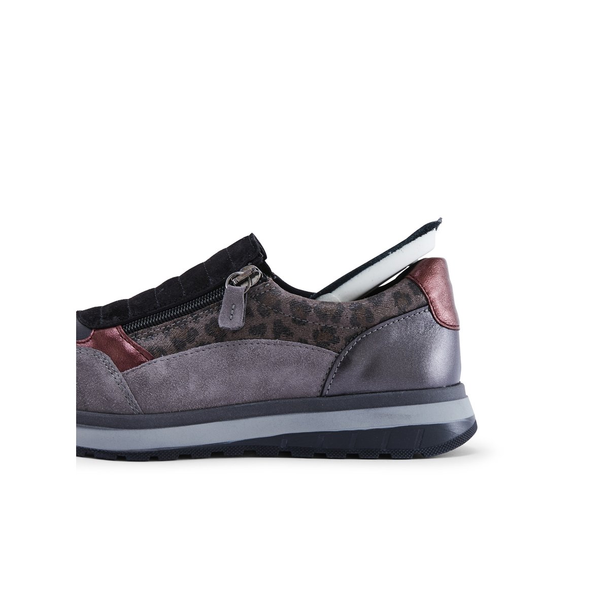 Baskets sans-gêne avec zip multicolore gris, PEDICONFORT