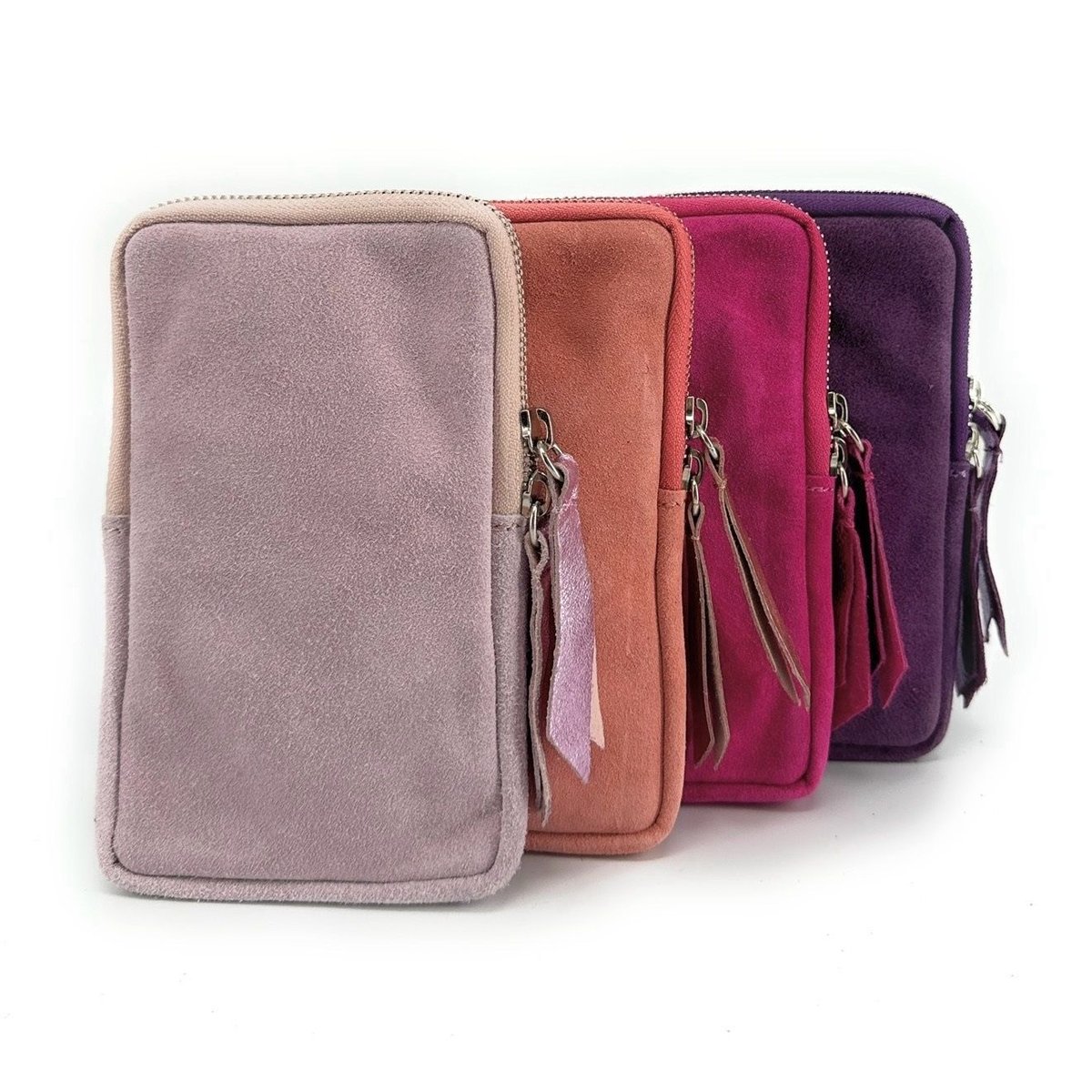 Pochette bandoulière en croute de cuir italien LOUVRE rose clair, OH MY BAG