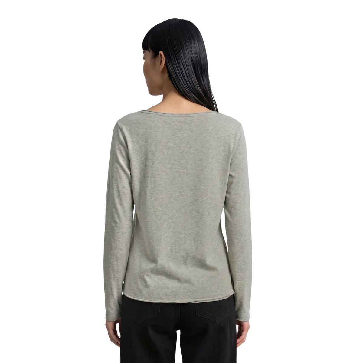 T-shirt long régulier en coton biologique gris, MARC O’POLO DENIM