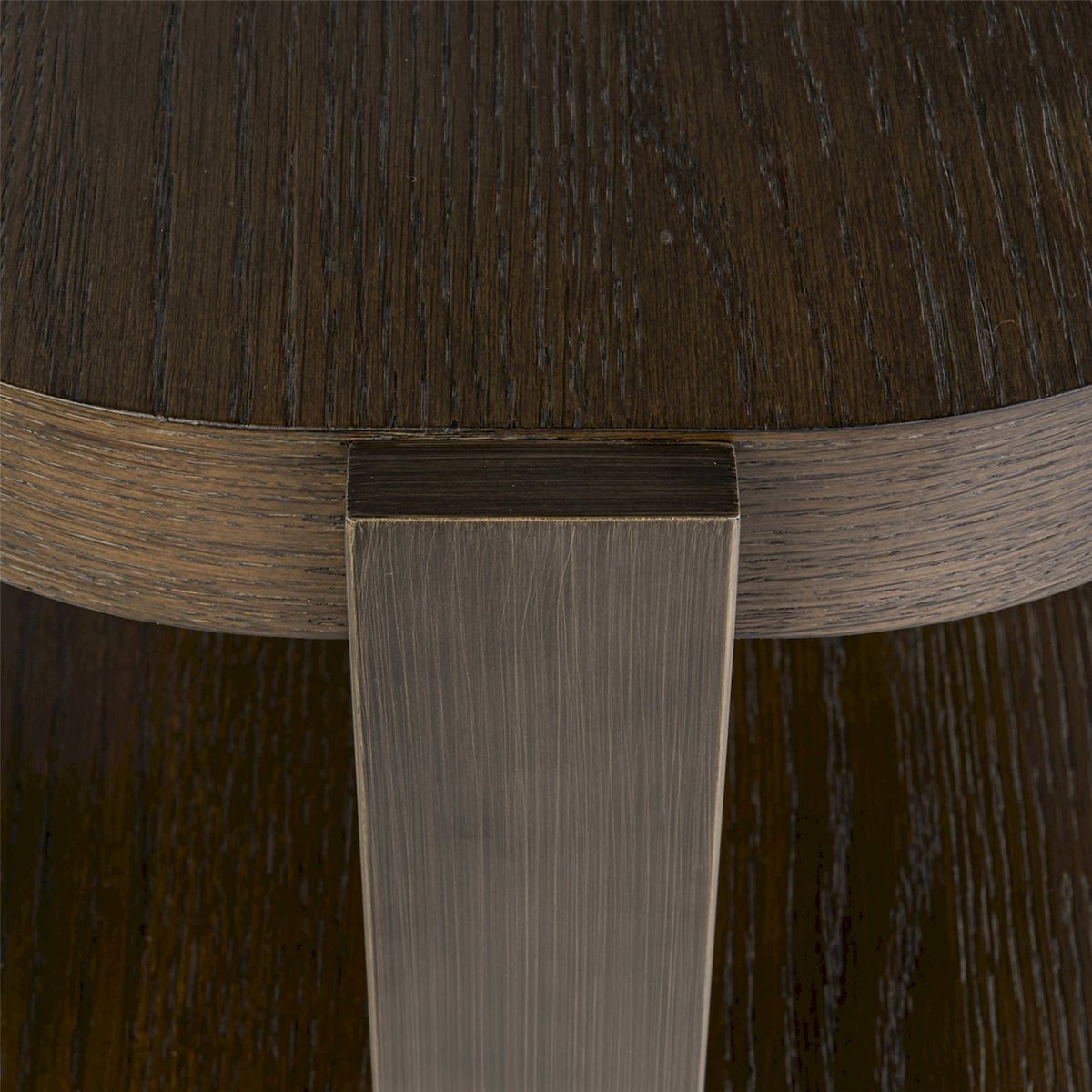 Console arrondie en bois collection ELLINGTON brun foncé finition bronze, RECOLLECTION