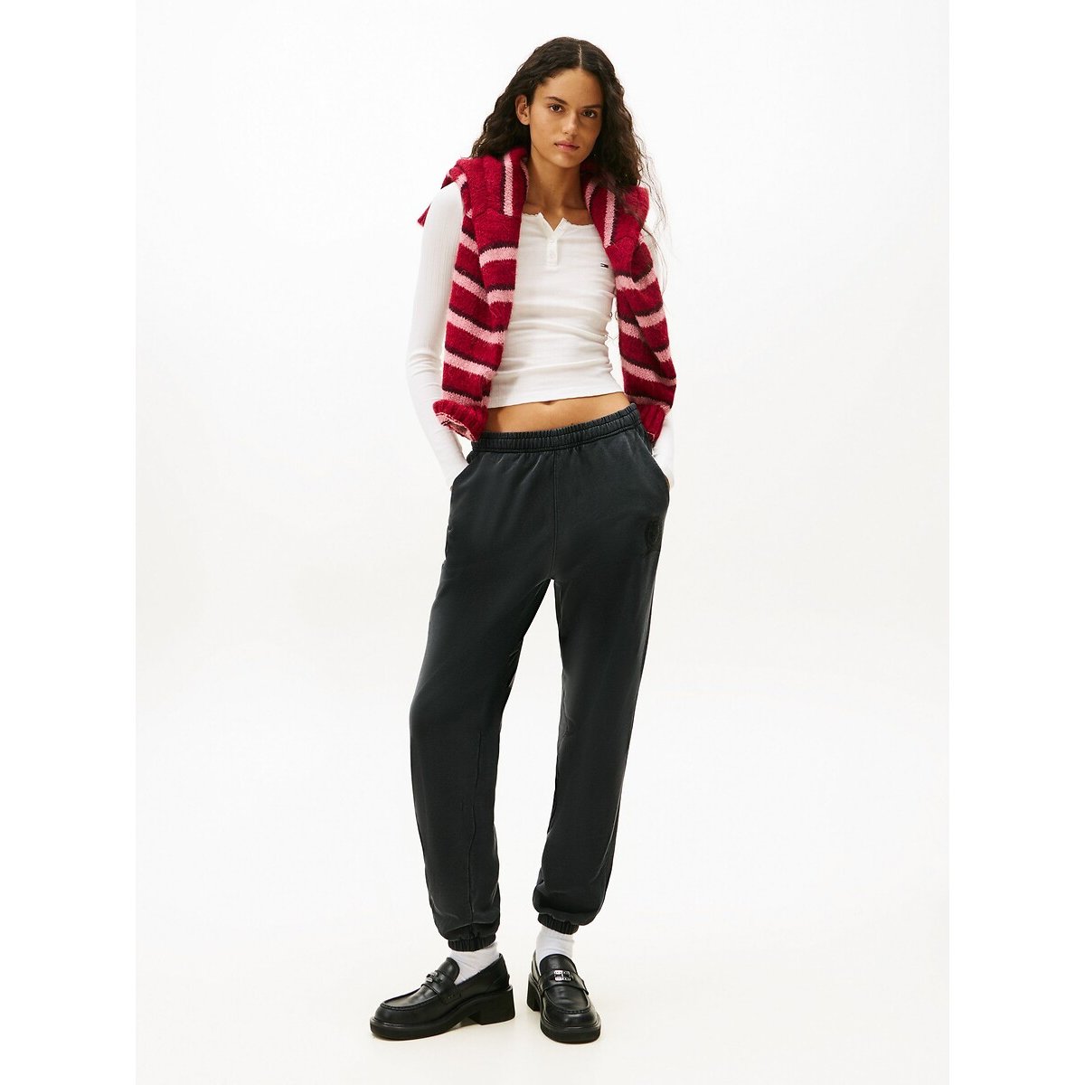 Slim Fit T-Shirt with Crew Neck white, TOMMY JEANS