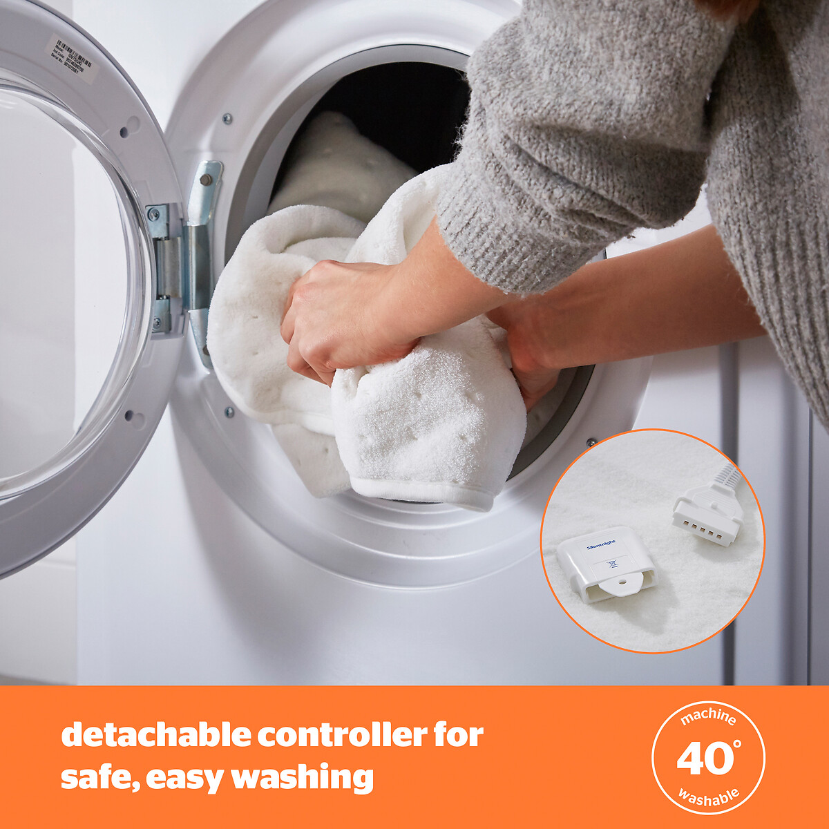 Double Yours and Mine Dual Control Electric Blanket white, SILENTNIGHT