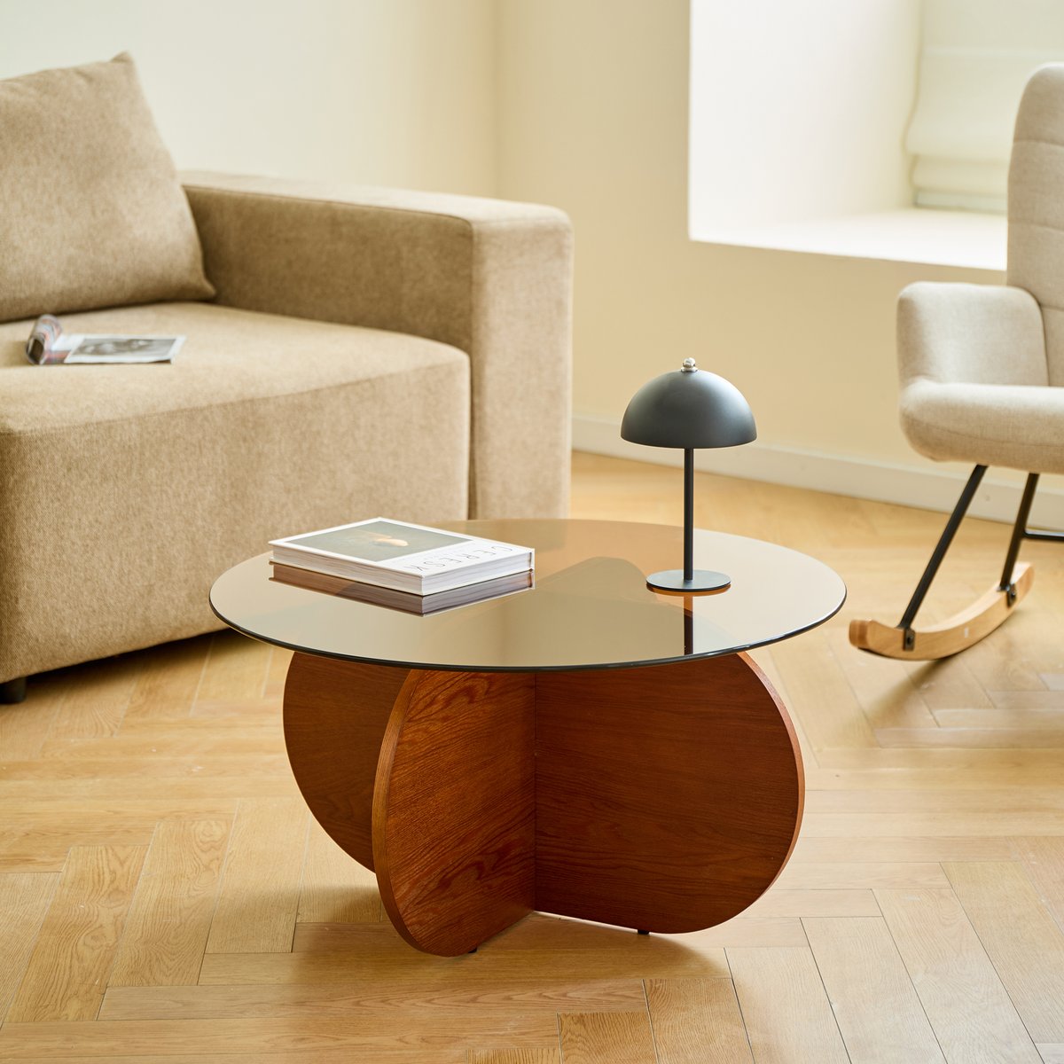 Table basse, verre trempé, ronde, RAUMA transparent, NORDLYS