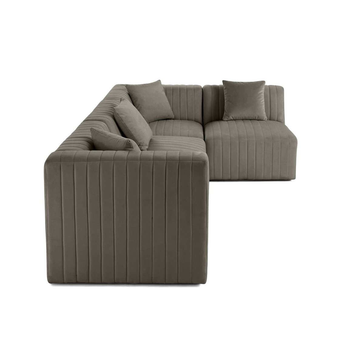 Canapé d'Angle droit 5 places - NOVA gris, BEST MOBILIER