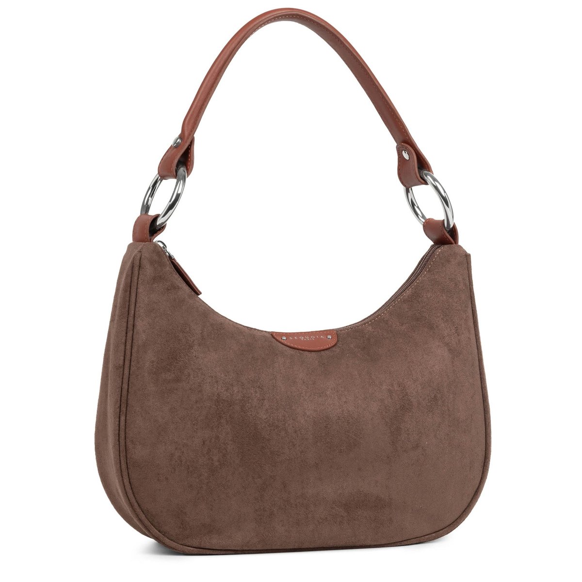 Sac à main HANDLE SUÉDINE marron, SEQUOIA