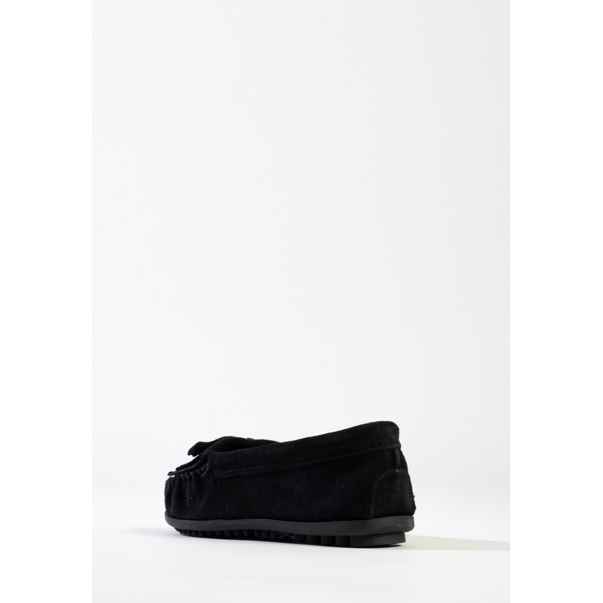 Mocassins en cuir suédé KILTY noir, MINNETONKA