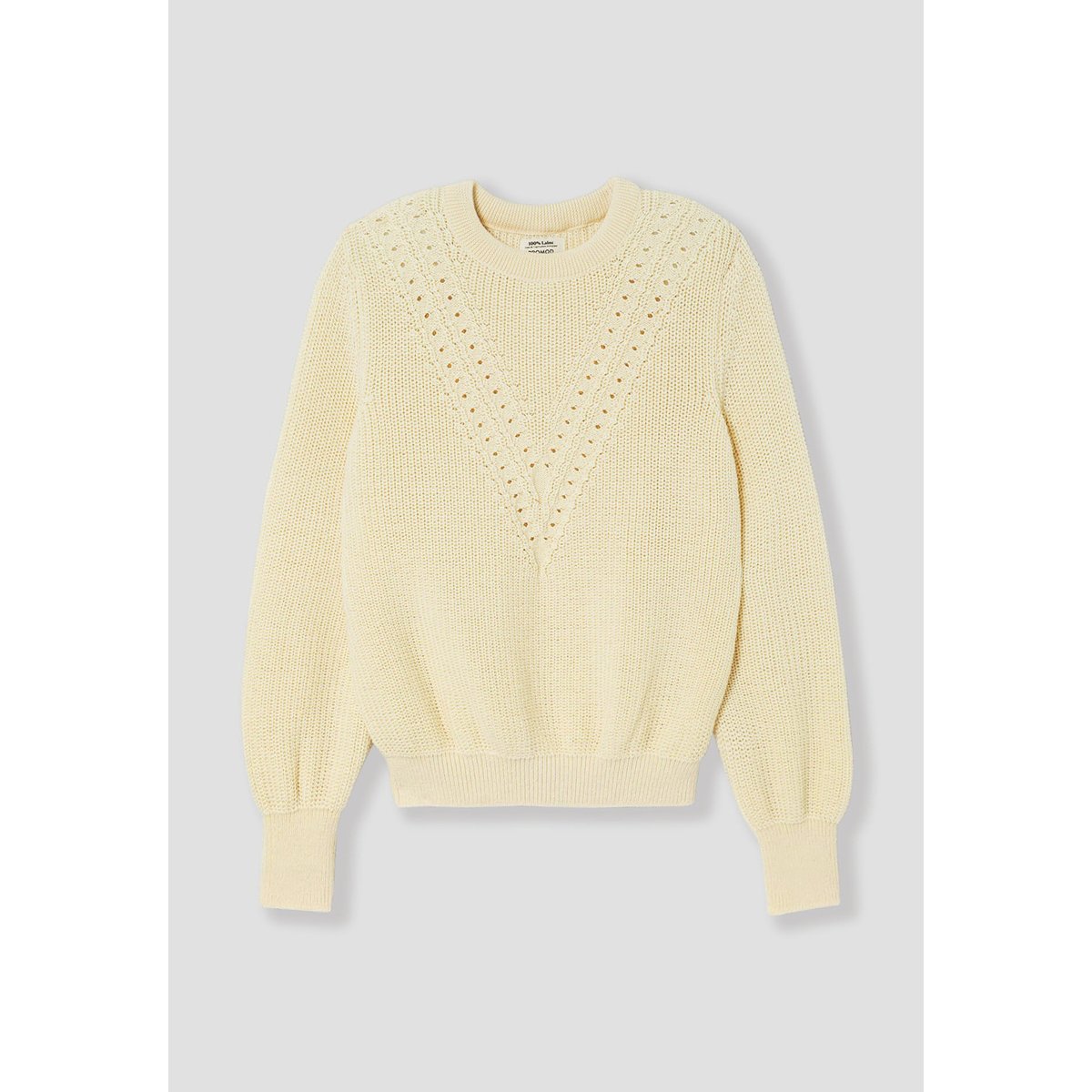 Pull made in France 100% laine ecru, PROMOD