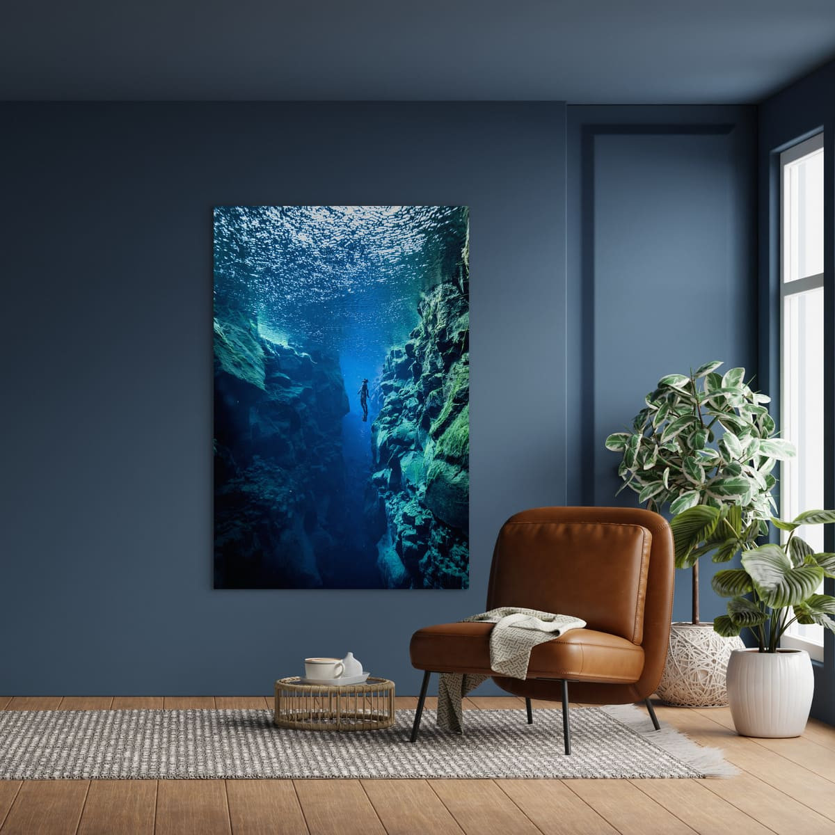 Tableau Mural Paysage Sous-marin MER tableau en verre synthétique, CEANOTHE