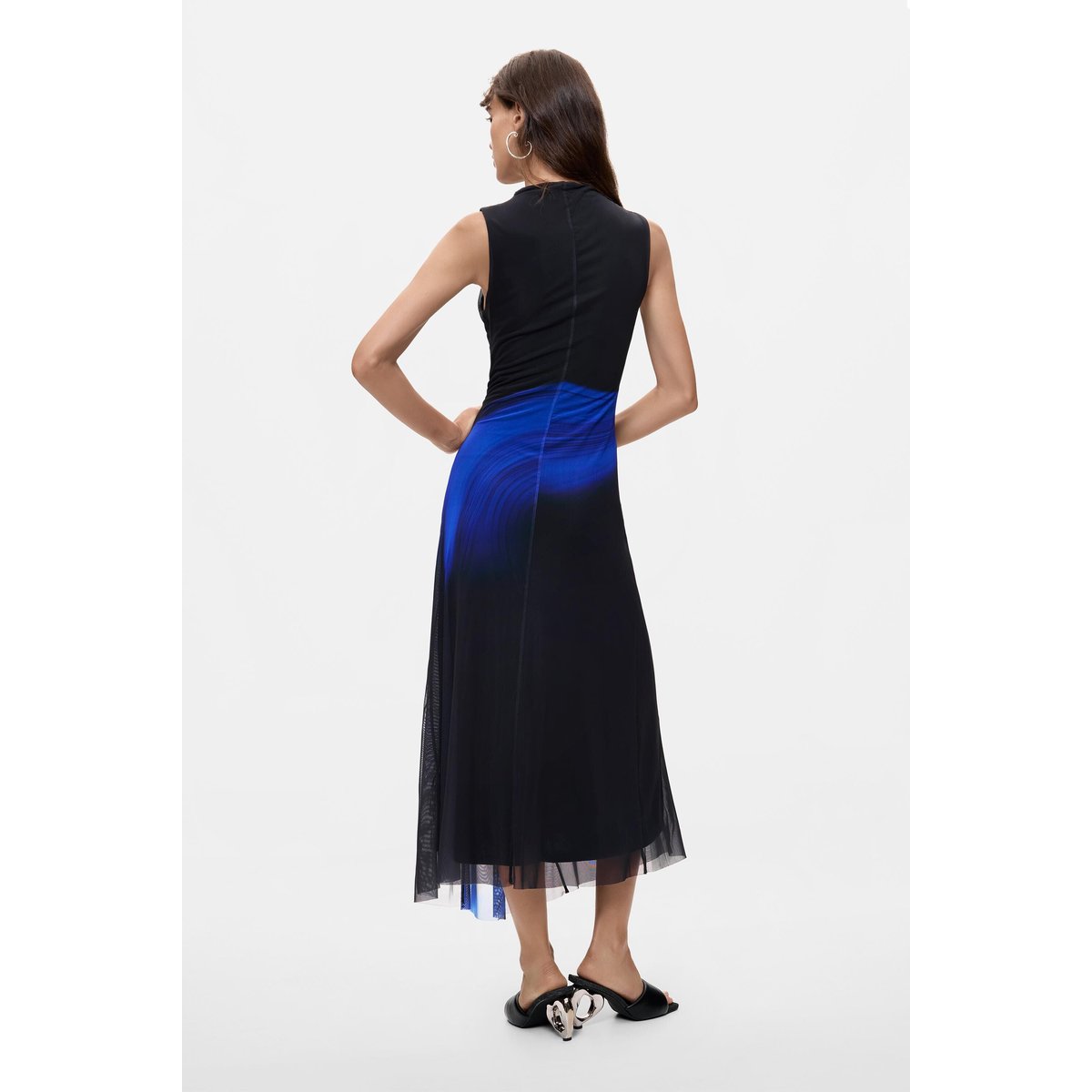 Robe midi sans manches bleu, DESIGUAL