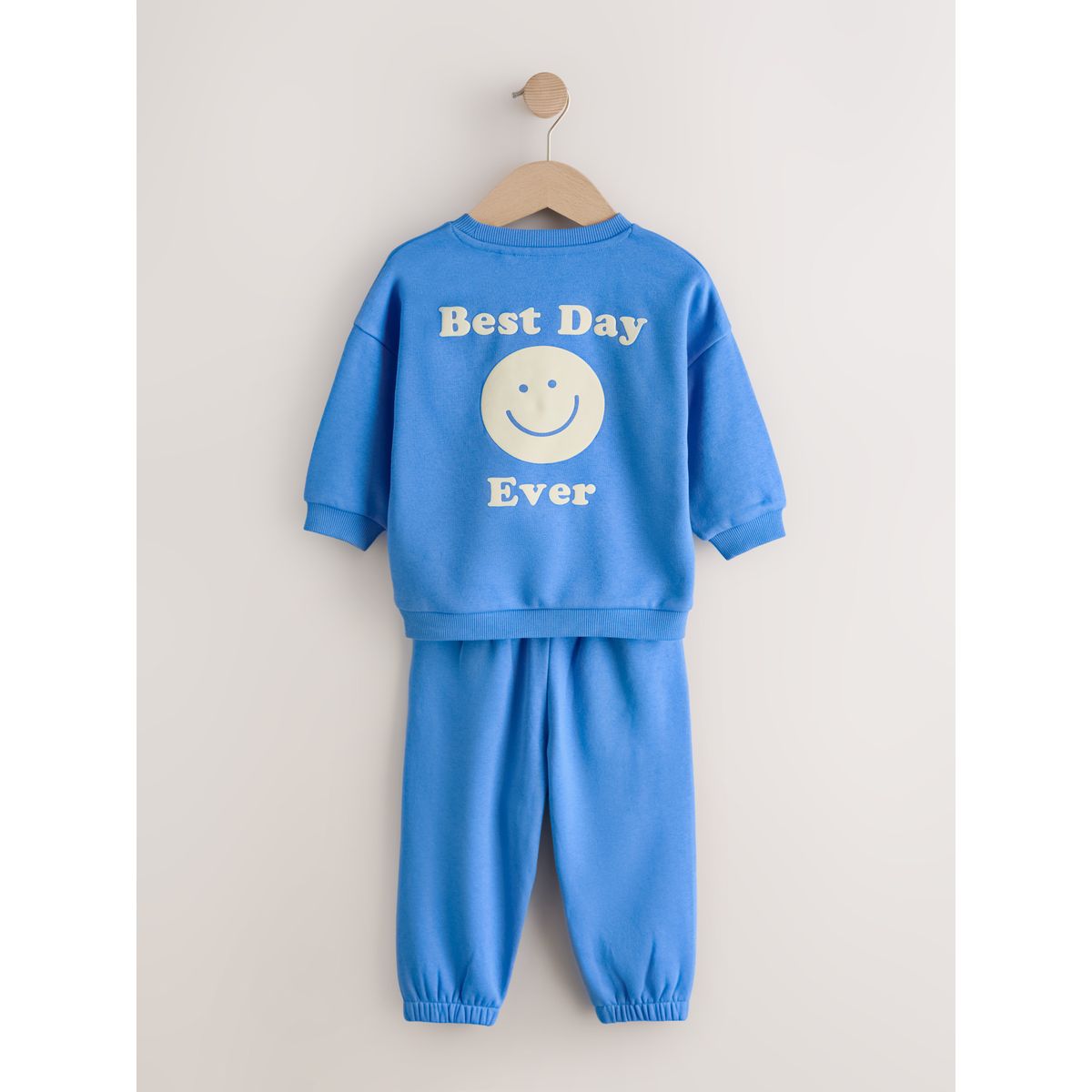 Ensemble jogging ras du cou semi uni bleu, NEXT
