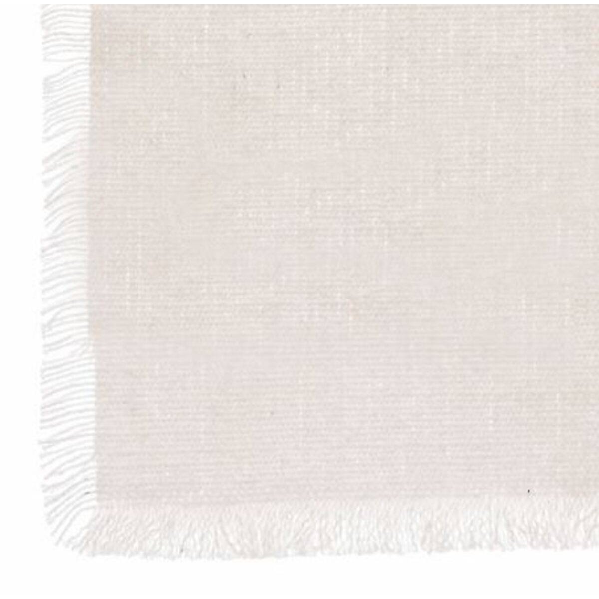 Nappe en coton rectangulaire à franges MAHA blanc, ATMOSPHERA