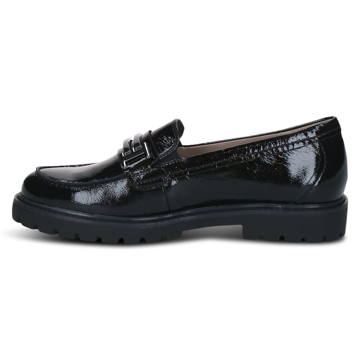 Slipper en cuir noir mat, CAPRICE