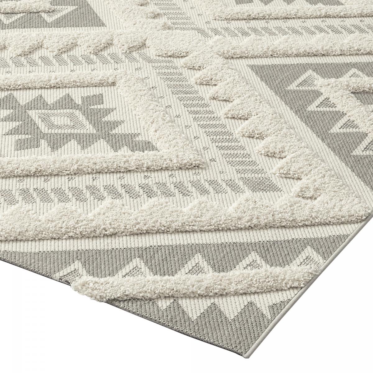 Tapis pour une chambre ou une entrée tissé motif ethnique BAIME crème, UN AMOUR DE TAPIS