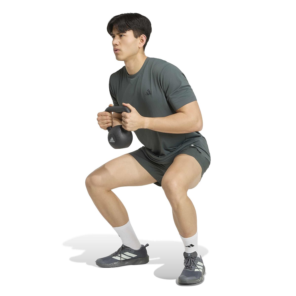 T-shirt de training manches courtes, WORKOUT ESSENTIALS gris foncé, adidas Performance
