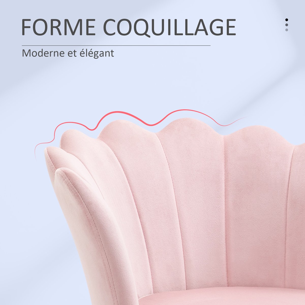 Accent Chair Polyester Rose rose poudré, HOMCOM