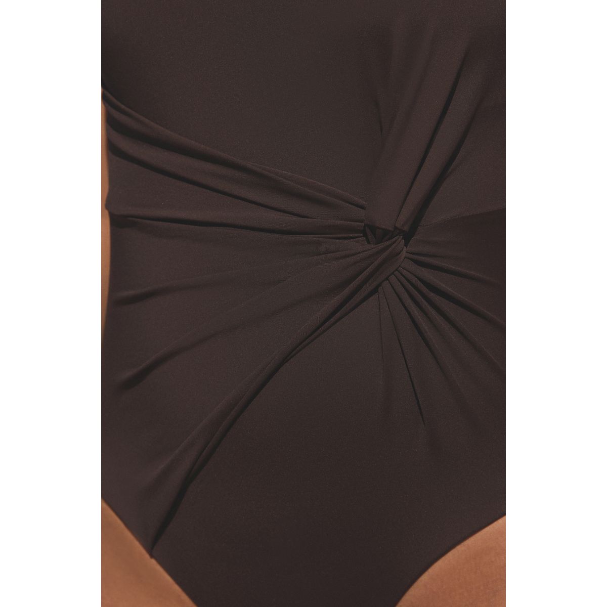 Maillot de bain gainant à encolure dégagée marron chocolat, NEXT