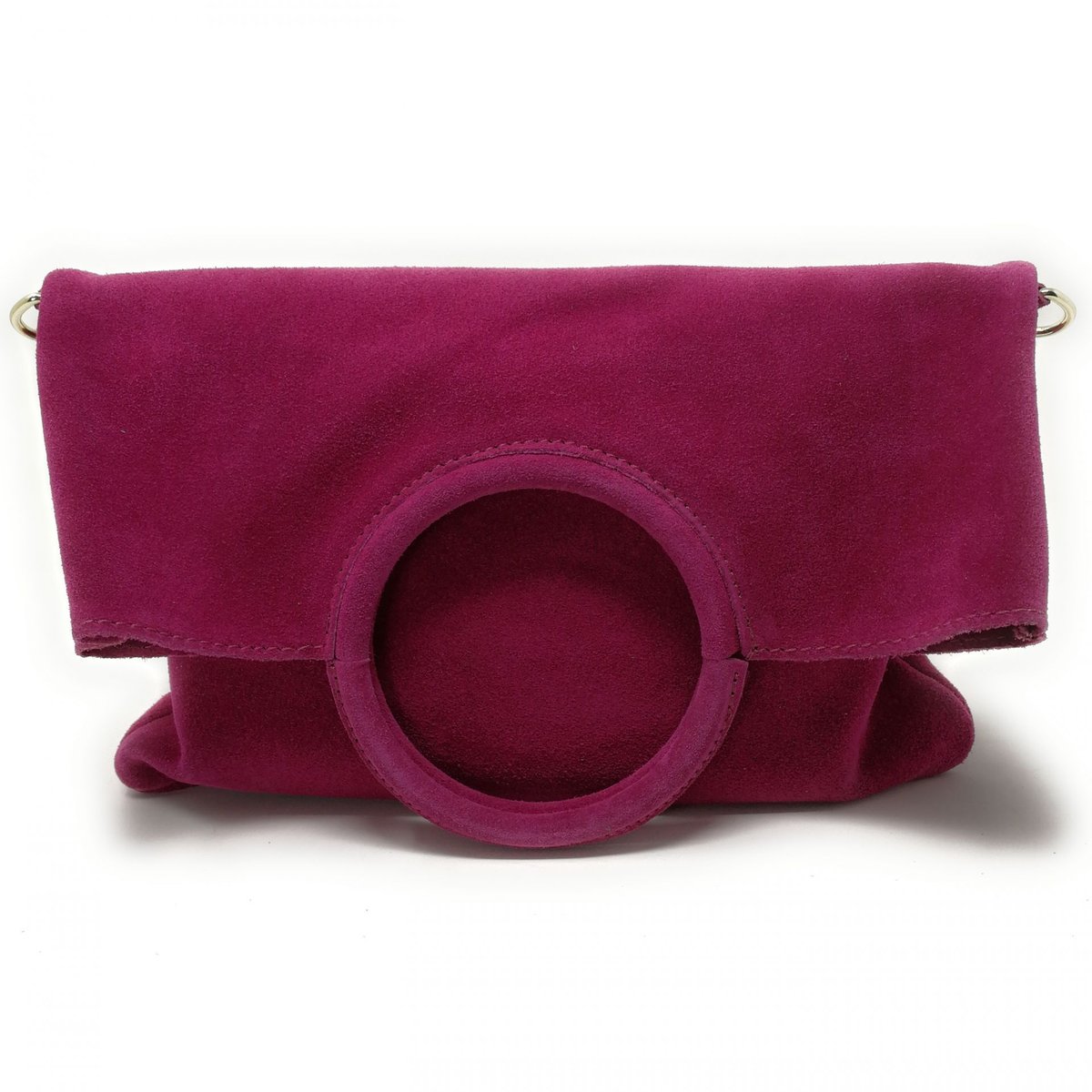 Sac à main et bandoulière en croute de cuir italien CHARLOTTE fushia, OH MY BAG