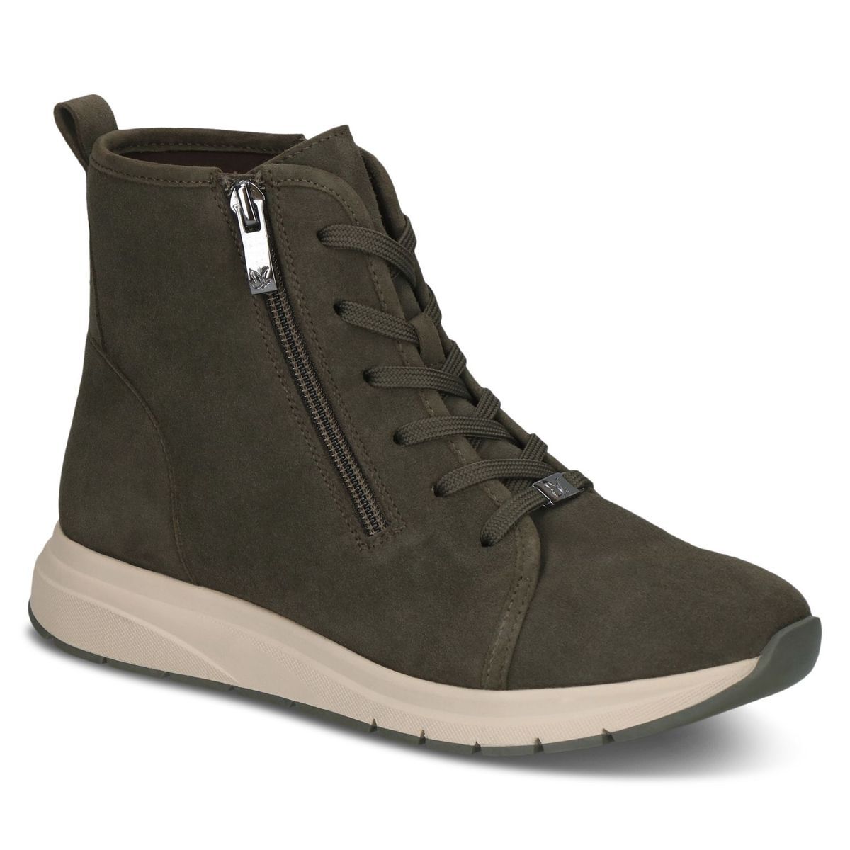 Bottine en cuir vert kaki suède, CAPRICE
