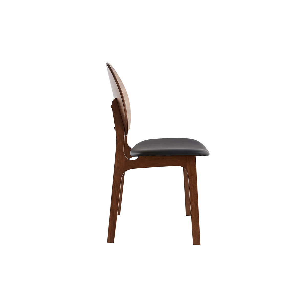 Chaises en bois foncé (lot de 2) ELTON noyer / noir, MILIBOO